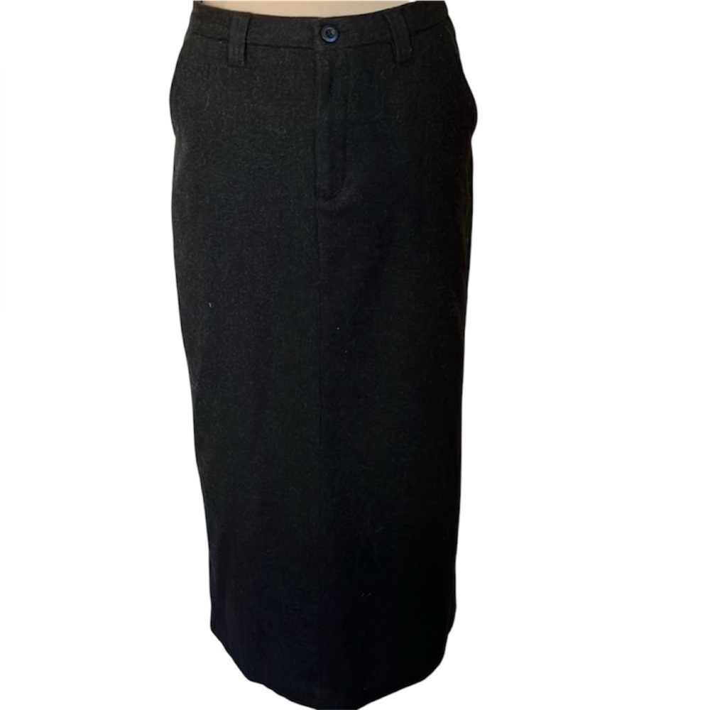 Vintage Gap Maxi Wool Blend Pencil Skirt front slant pockets & back slit Size 8